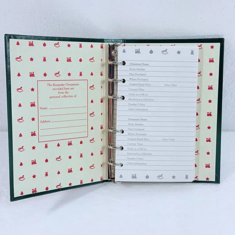 Vintage 1987 Hallmark Keepsake Ornament Collector's Club Registry Binder Book